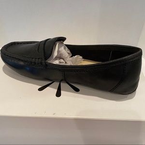 Isaac Mizrahi Live Reba Black Leather Loafers